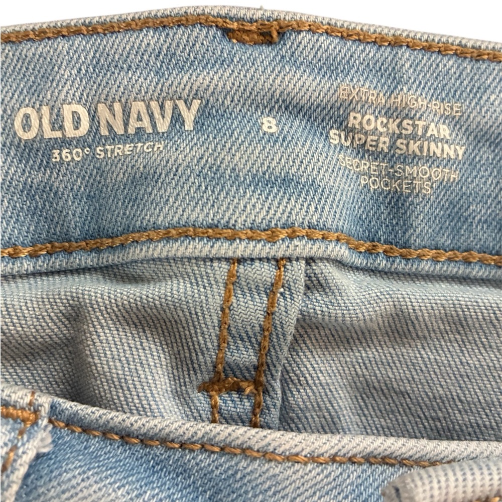 Old Navy Rockstar. Skinny Women's High Rise Light Blue Jeans - Picture 3 of 4